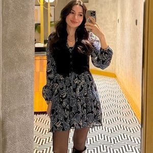 ZARA PRINTED DRESS WITH VEST